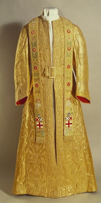 Coronation dalmatic worn by King George V and Queen Elizabeth II.